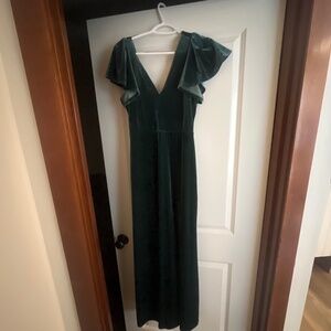 Birdy Grey Green Velvet Bridesmaid Dress